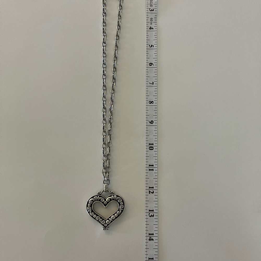 Brighton Sterling Silver Heart Pendant Statement Necklace